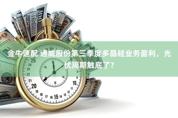 金牛速配 通威股份第三季度多晶硅业务盈利，光伏周期触底了？