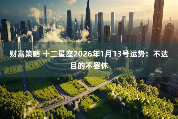 财富策略 十二星座2026年1月13号运势：不达目的不罢休